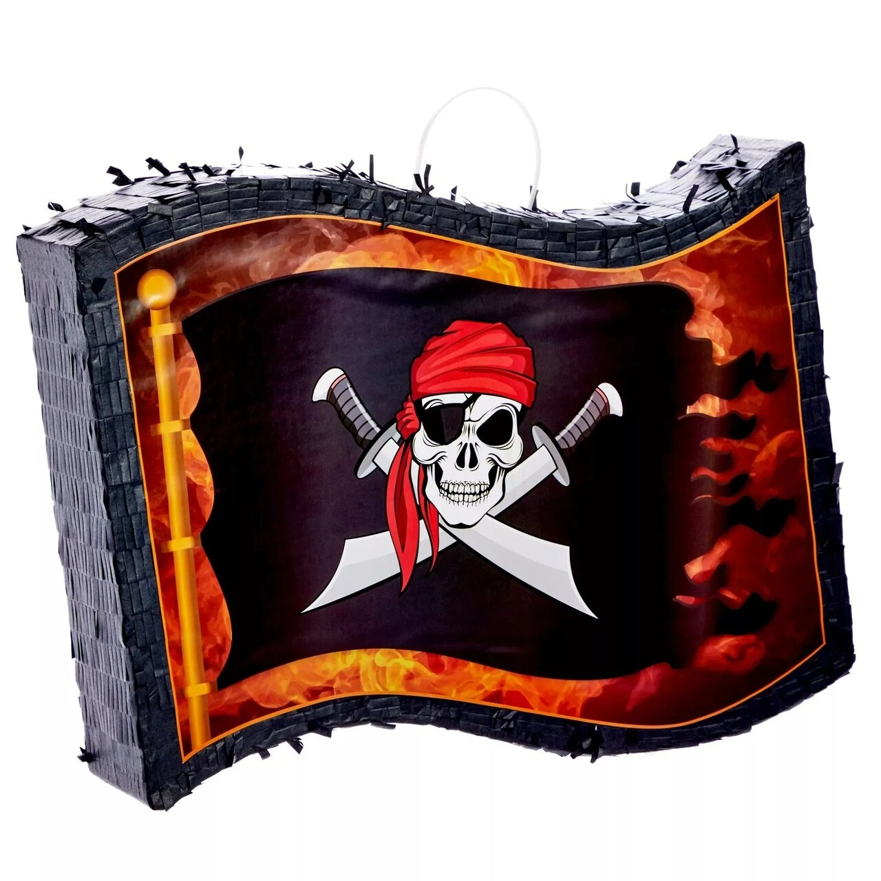 Skill and Swords Flag Pinata for Pirate Birthday Party Decorations,12x15.7x3 In